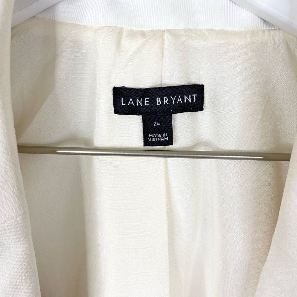 Lane Bryant Women's Cream Ruched Long Sleeve Perfect Drape Blazer Size 24 - Picture 4 of 6